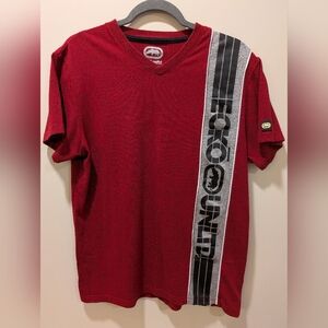 Ecko Unlimited Red Short Sleeve Tee with Sporty Stripe